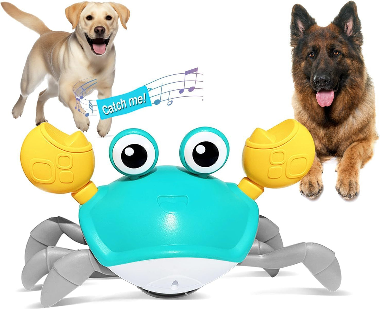 Crawling Crab Dog Toys Escaping Crab Dog Toy With Obstacle Avoidance Sensor Interactive Dog Toys With Music Sounds Lights For Dogs Cats Pets Christmas Toy Gifts For Puppy Small Medium Dogs